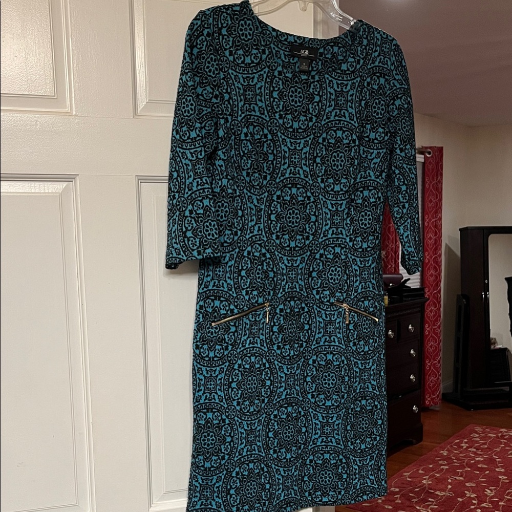 Black and Blue Patterned Dress